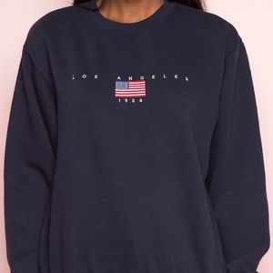 Brandy Melville Navy Los Angeles 1984 Sweatshirt